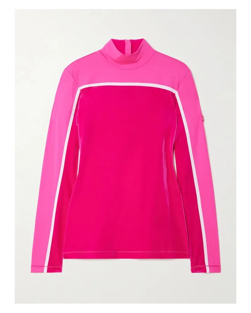 Bogner Milu Stehkragenoberteil Aus Stretch-velours Und Shell - Pink Pink