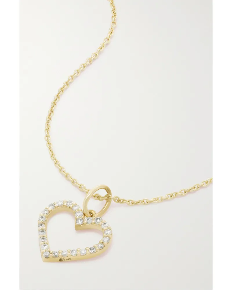 Sydney Evan Open Heart Kette aus 14 Karat  mit Diamanten Gold