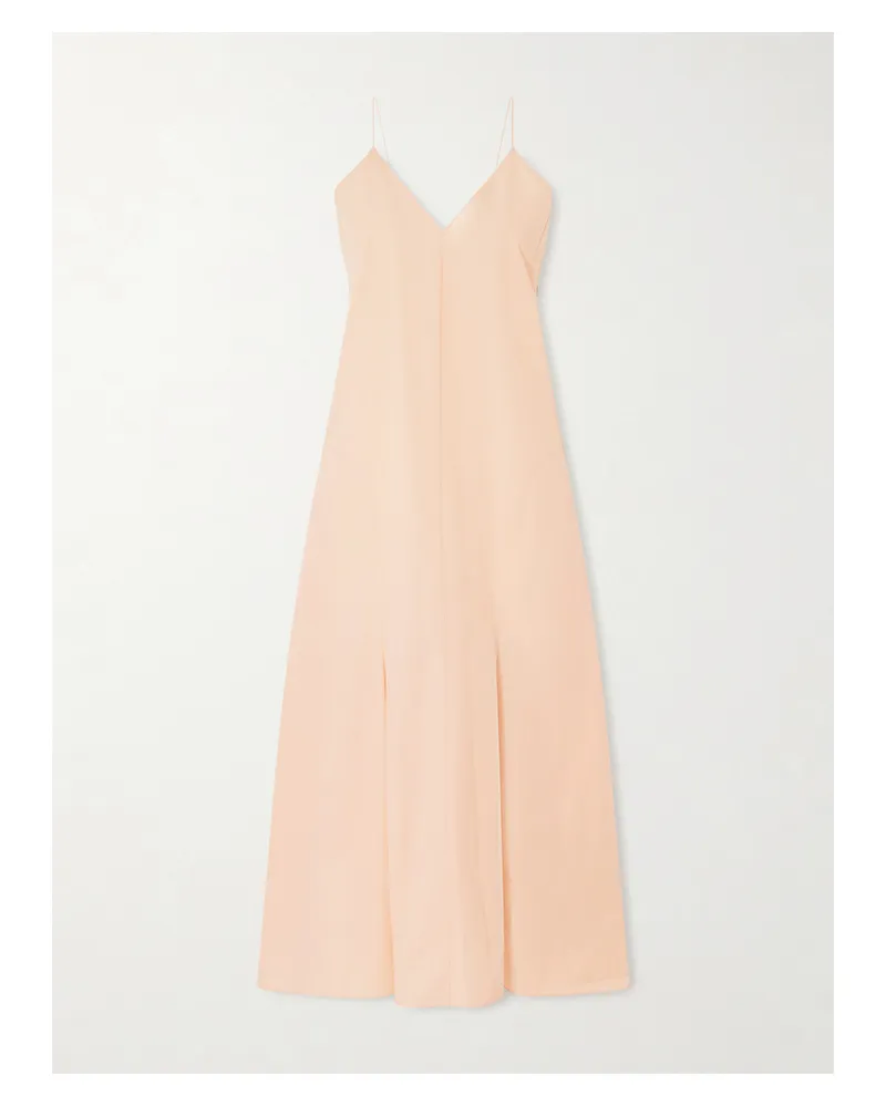 KHAITE Iben Paneled Cotton-poplin Midi Dress - Orange Orange