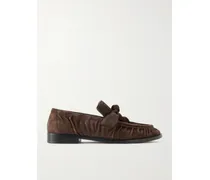Astaire Knotted Suede Loafers - Brown