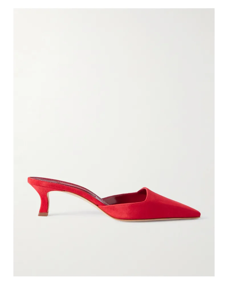 Manolo Blahnik Moiramu 50 Mules Aus Veloursleder - Rot Rot