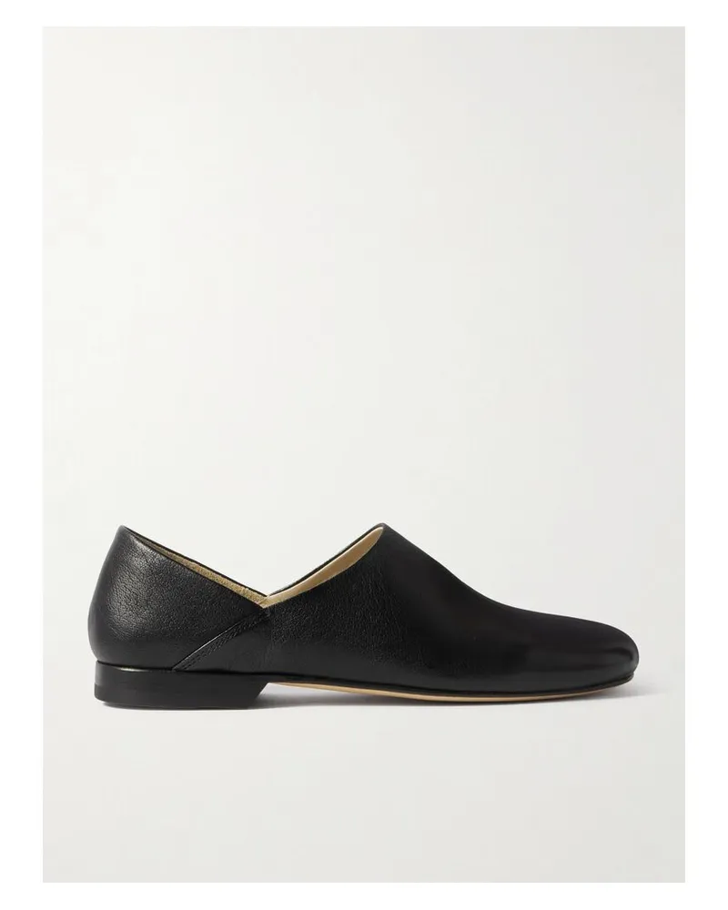 Christophe Lemaire Flache Schuhe Aus Vollnarbigem Leder - Schwarz Schwarz