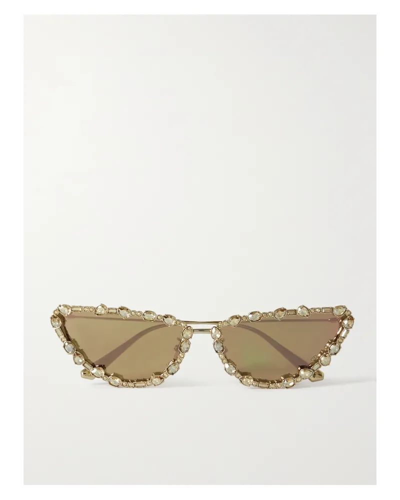 Dior Missdior Goldfarbene Sonnenbrille Mit Cat-eye-rahmen Und Kristallen Gold