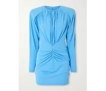 Ruched Jersey Mini Dress - Blue
