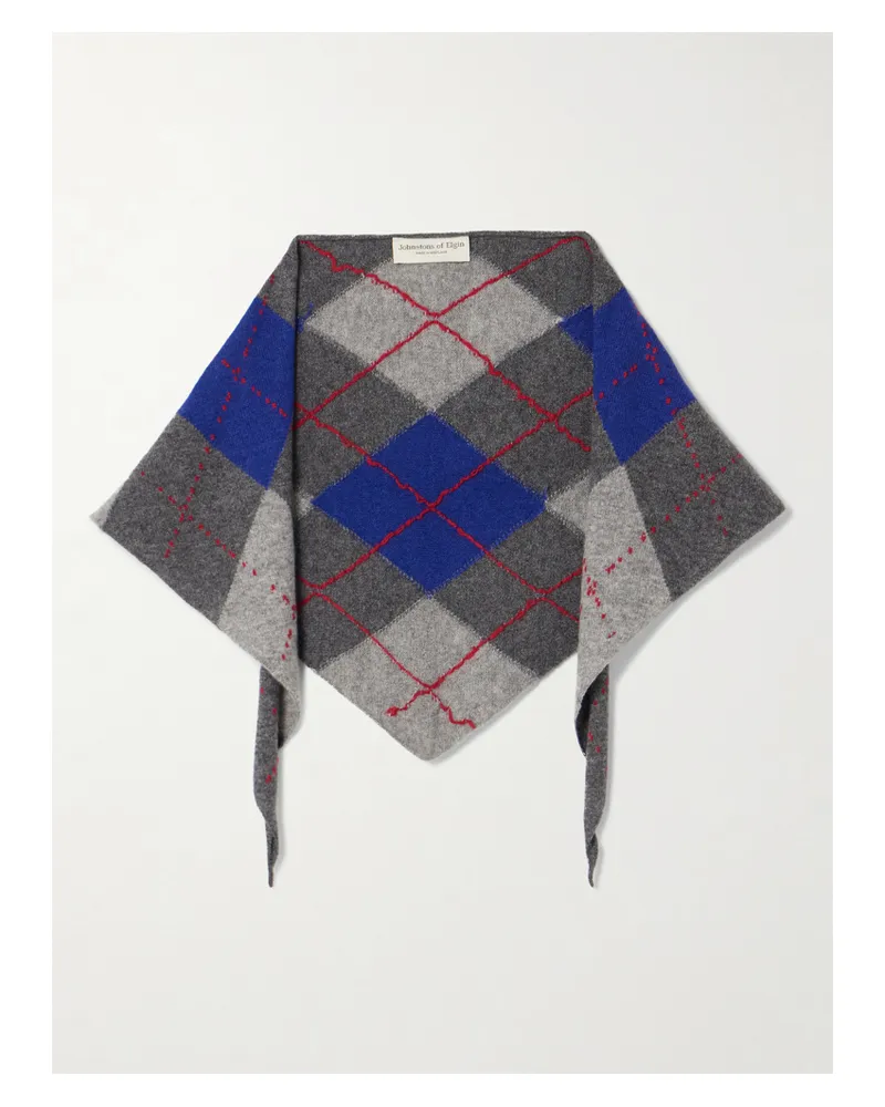 Johnstons of Elgin Clan Kaschmirschal Mit Argyle-muster - Grau Grau