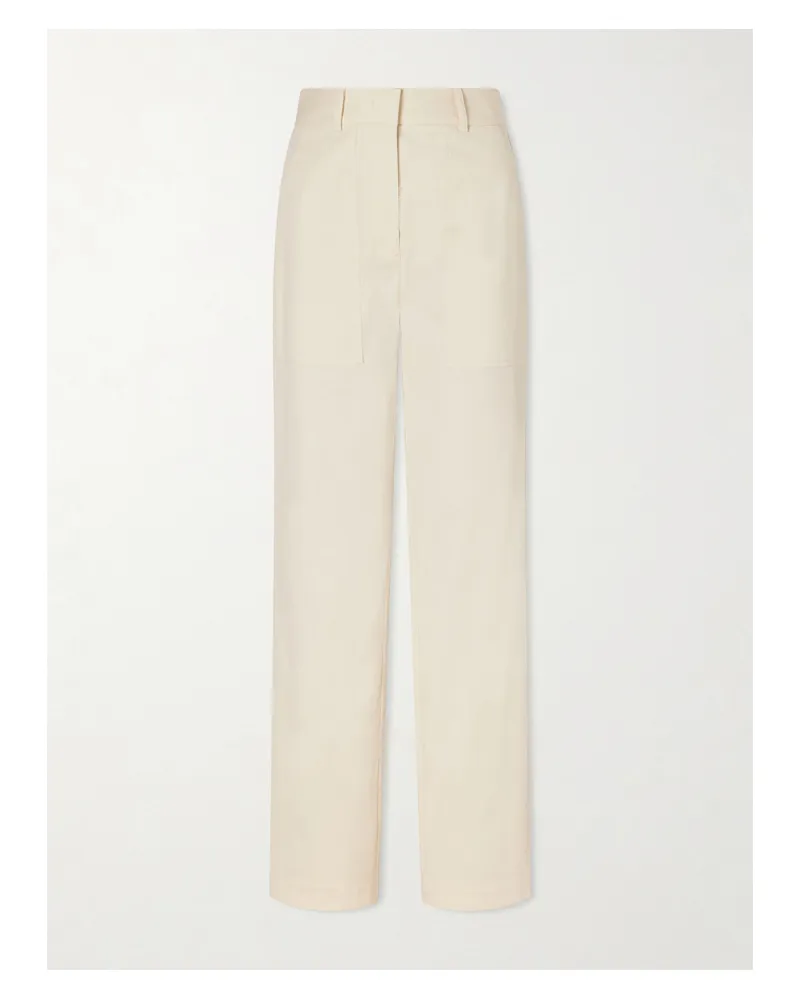 Joseph Jaber Cotton-blend Straight-leg Pants - Neutrals Neutrals