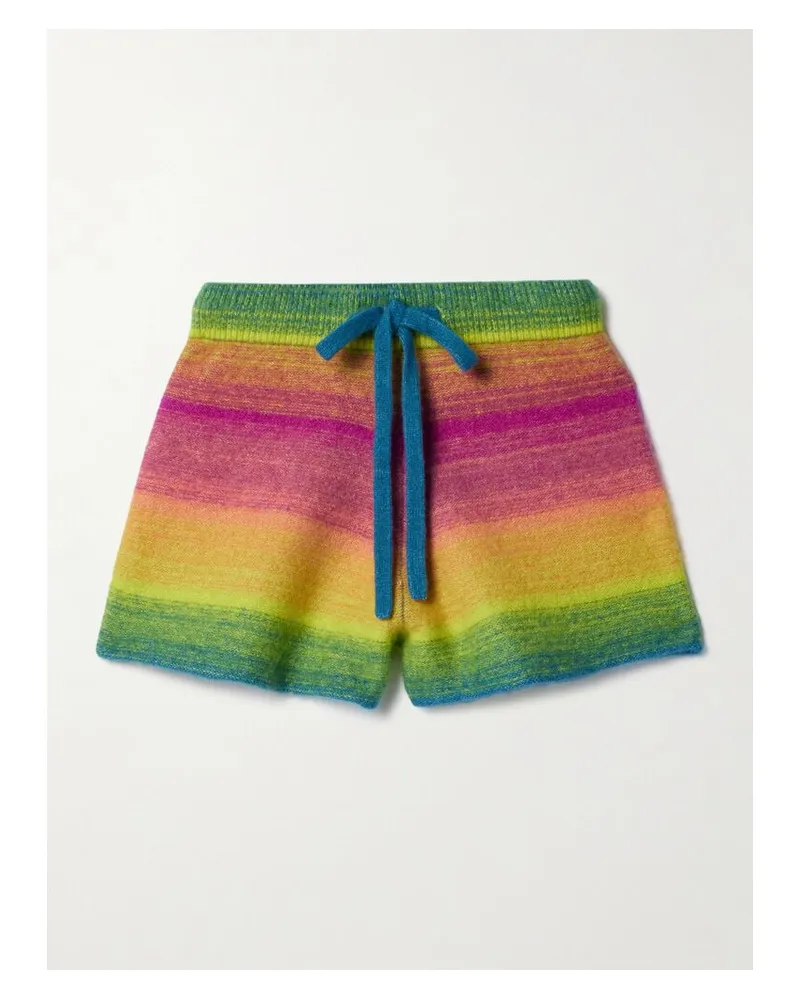 The Elder Statesman Blurry Stripe Shorts Aus Einer Kaschmir-baumwollmischung - Mehrfarbig Mehrfarbig