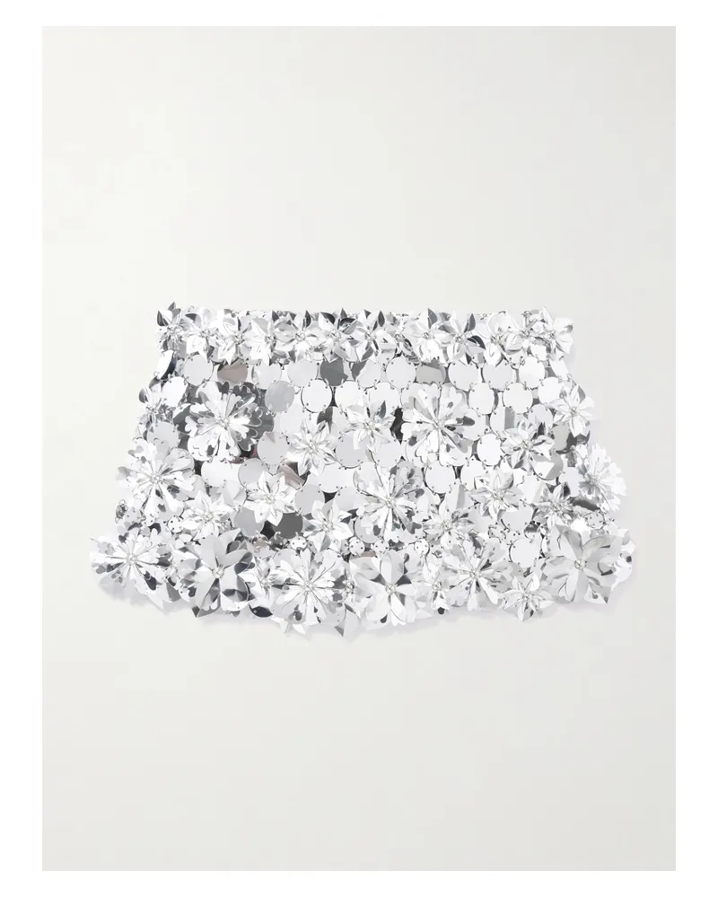 Paco Rabanne Embellished Chainmail Mini Skirt - Silver Silver