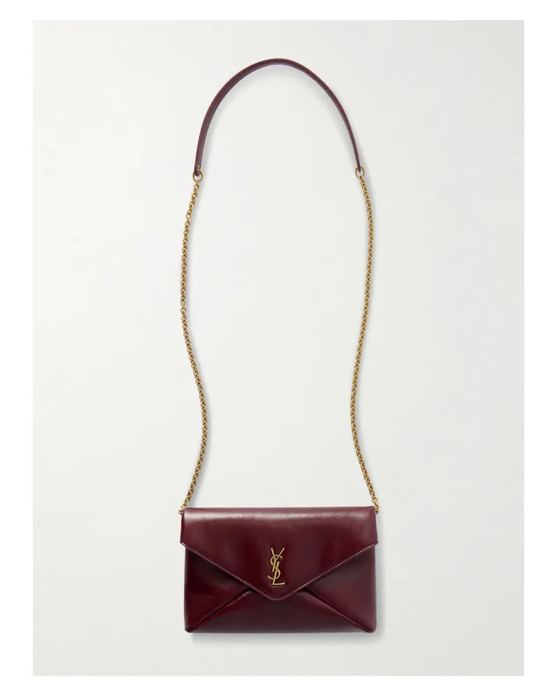 Saint Laurent Leather Shoulder Bag - Burgundy Burgundy