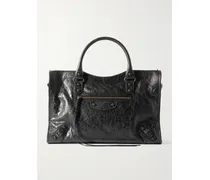 Le City Medium Textured-leather Tote - Black