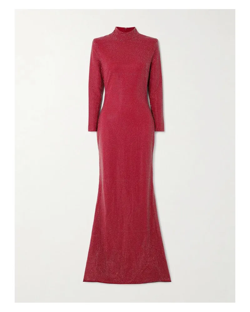 Solace London Vivienne Robe Aus Crêpe Mit Kristallen - Rot Rot