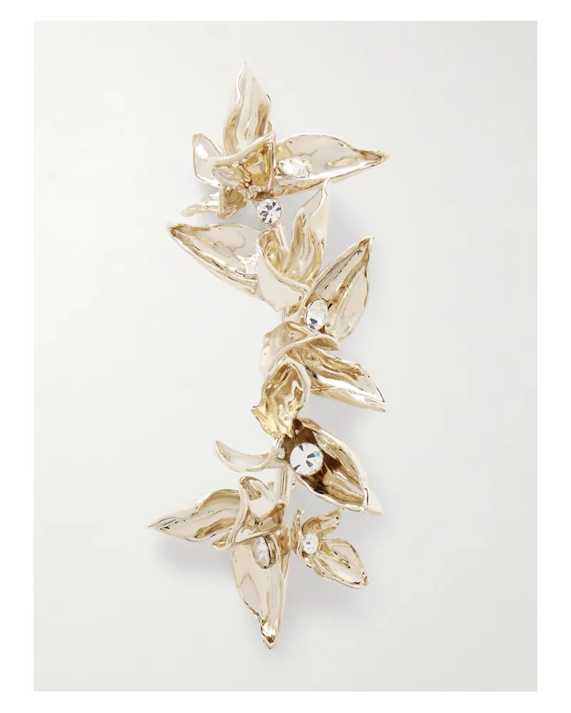 Erdem Flower Goldfarbene Brosche Mit Kristallen Gold