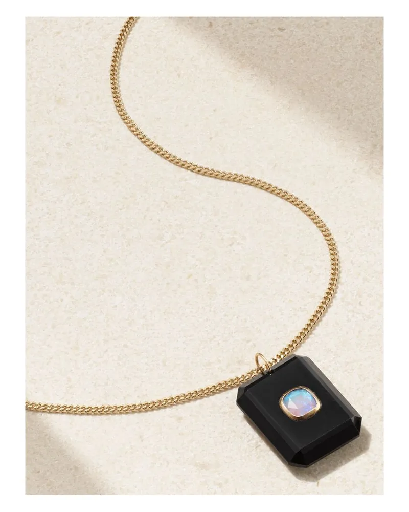 Pascale Monvoisin Anton N°2 Kette Aus 9 Karat Gold Mit Onyx Und Opal - Schwarz Schwarz