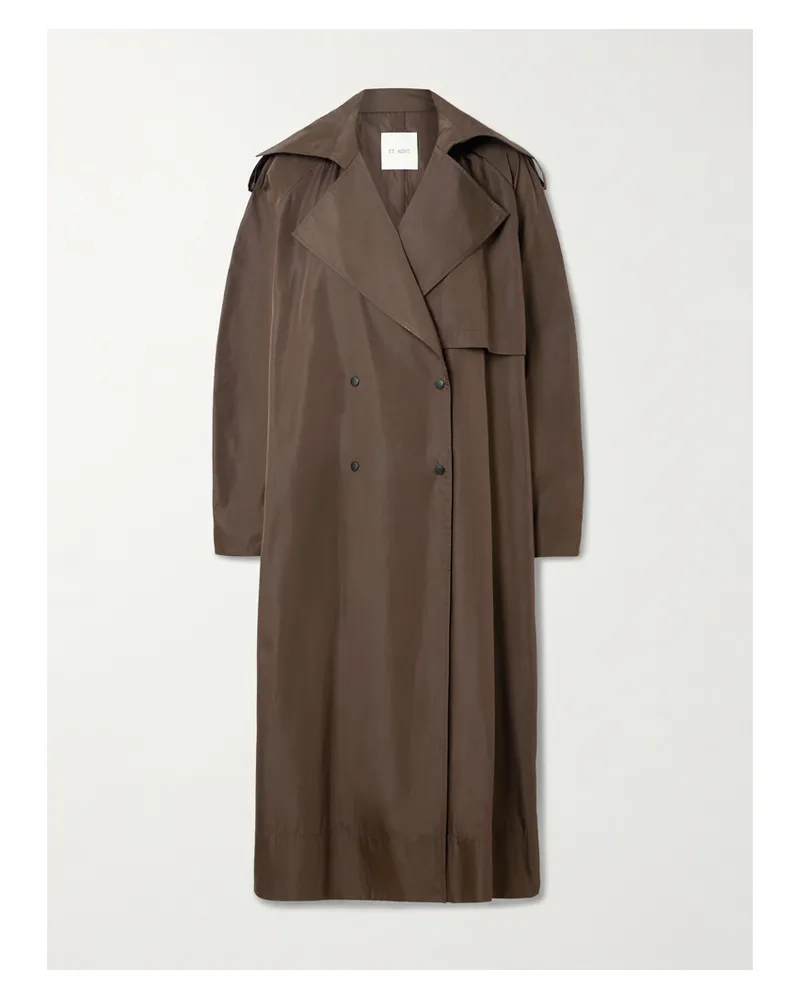 St. Agni Doppelreihiger Trenchcoat Aus Recyceltem Taft - Braun Braun