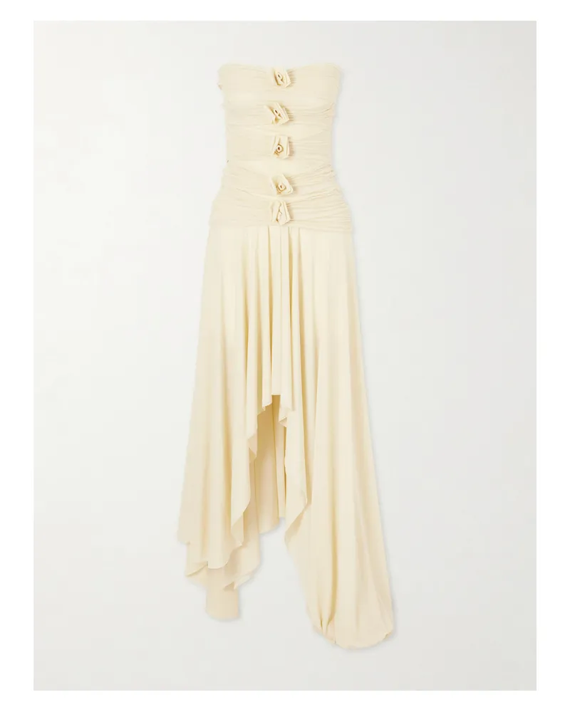Maygel Coronel Andi Draped Jersey Maxi Dress - Cream Cream