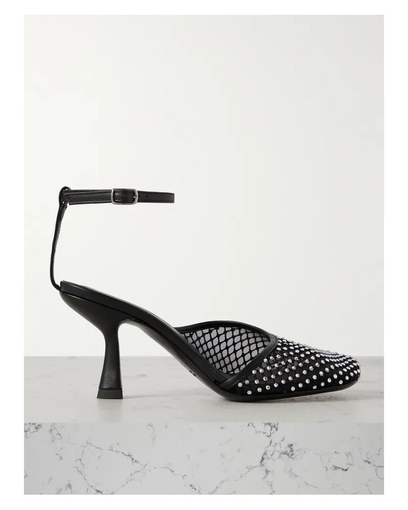 Christopher Esber Minette Pumps Aus Mesh Mit Lederbesätzen Und Kristallen - Schwarz Schwarz