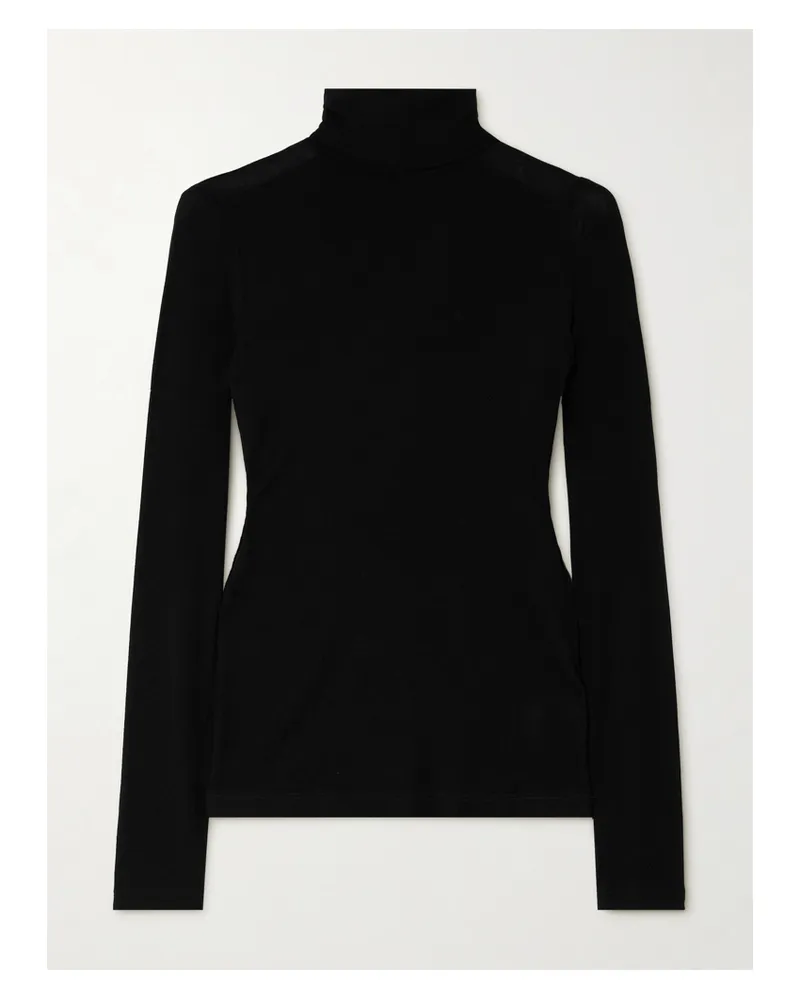 AGOLDE Pascale Stretch-lyocell Turtleneck Top - Black Black