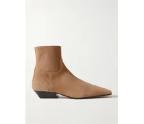 Marfa Ankle Boots Aus Veloursleder - Braun