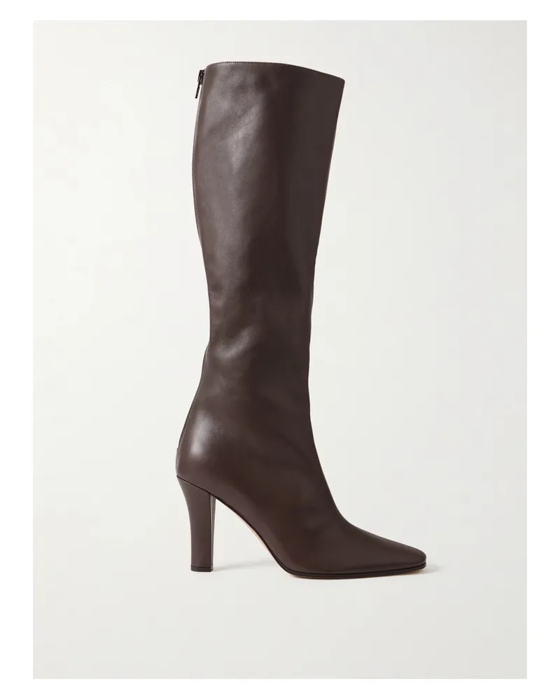 The Row Mona Kniehohe Stiefel Aus Leder - Braun Braun