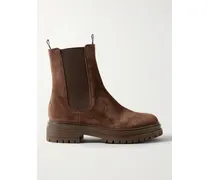 Chelsea Boots Aus Veloursleder - Braun