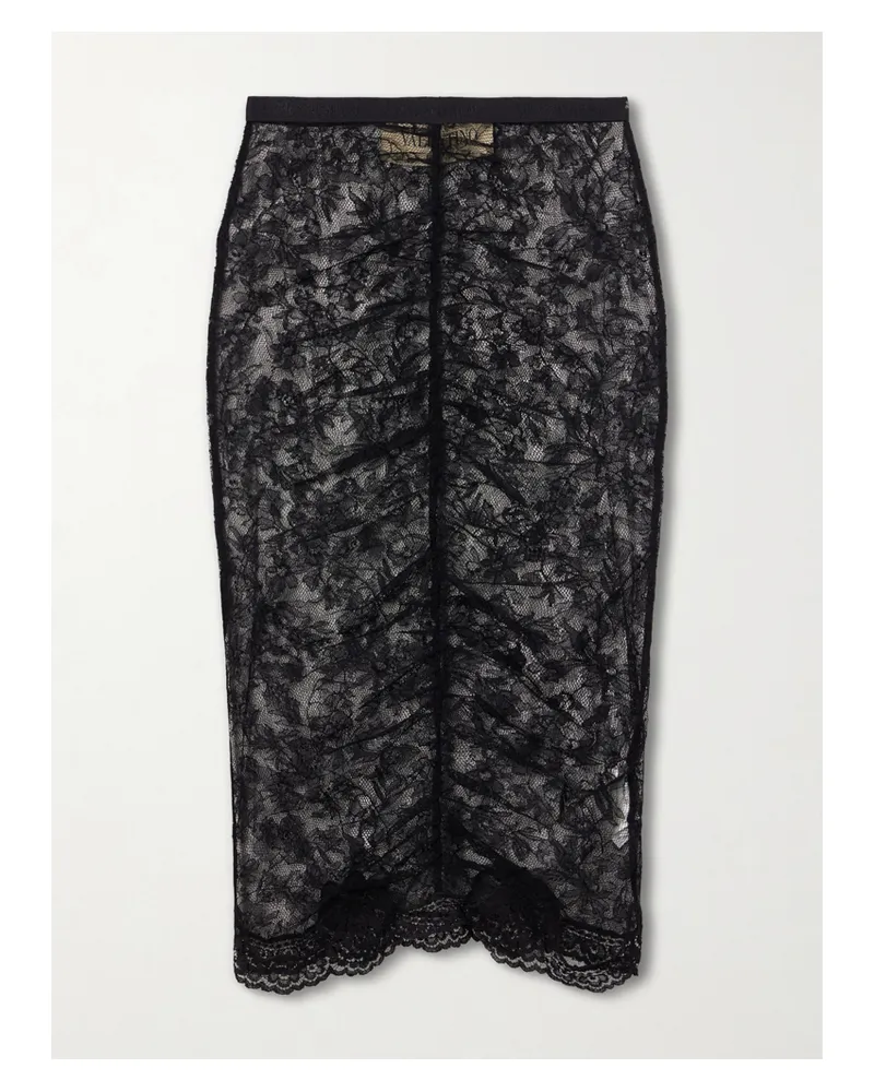 Valentino Garavani Lace Midi Skirt - Black Black