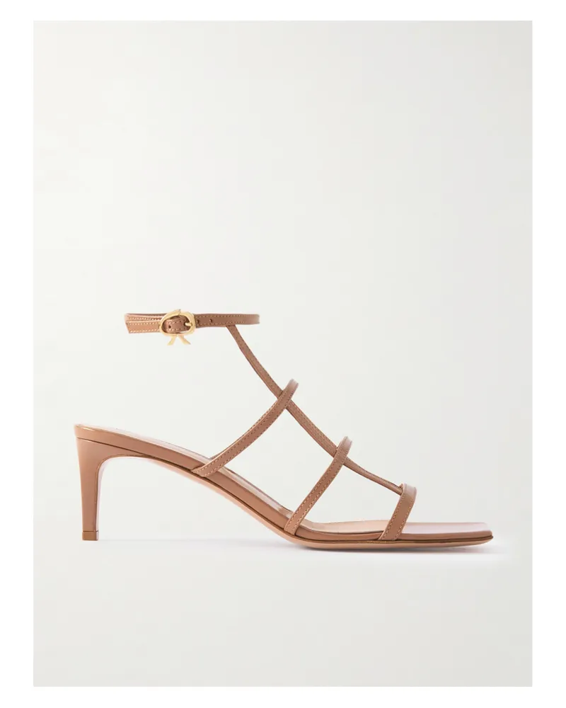 Gianvito Rossi 55 Sandalen Aus Glanzleder - Neutral Neutral