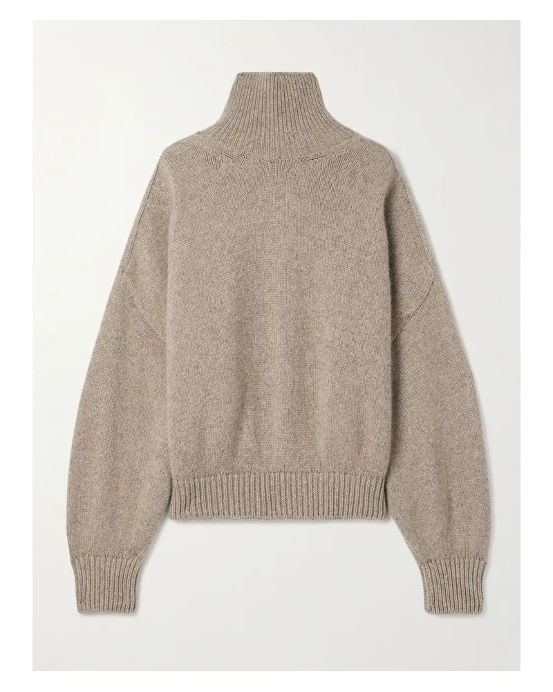 KHAITE Willem Cashmere Turtleneck Sweater - Brown Brown