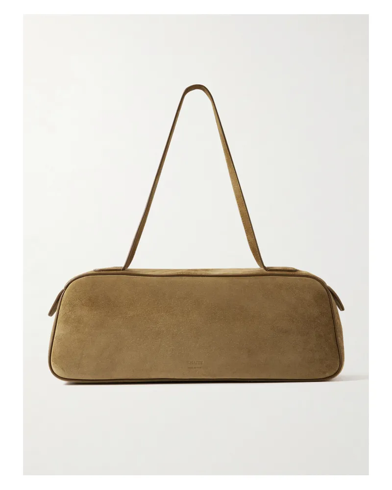 KHAITE Simona Suede Shoulder Bag - Neutrals Neutrals