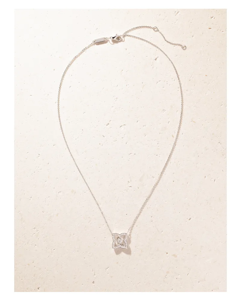 De Beers Enchanted Lotus Bloom 18-karat White Gold Diamond Necklace Gold