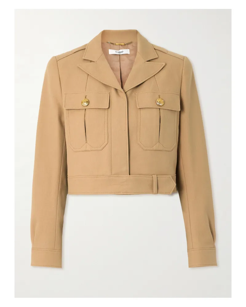 Chloé Verkürzte Jacke Aus Baumwolldrillich - Neutral Neutral