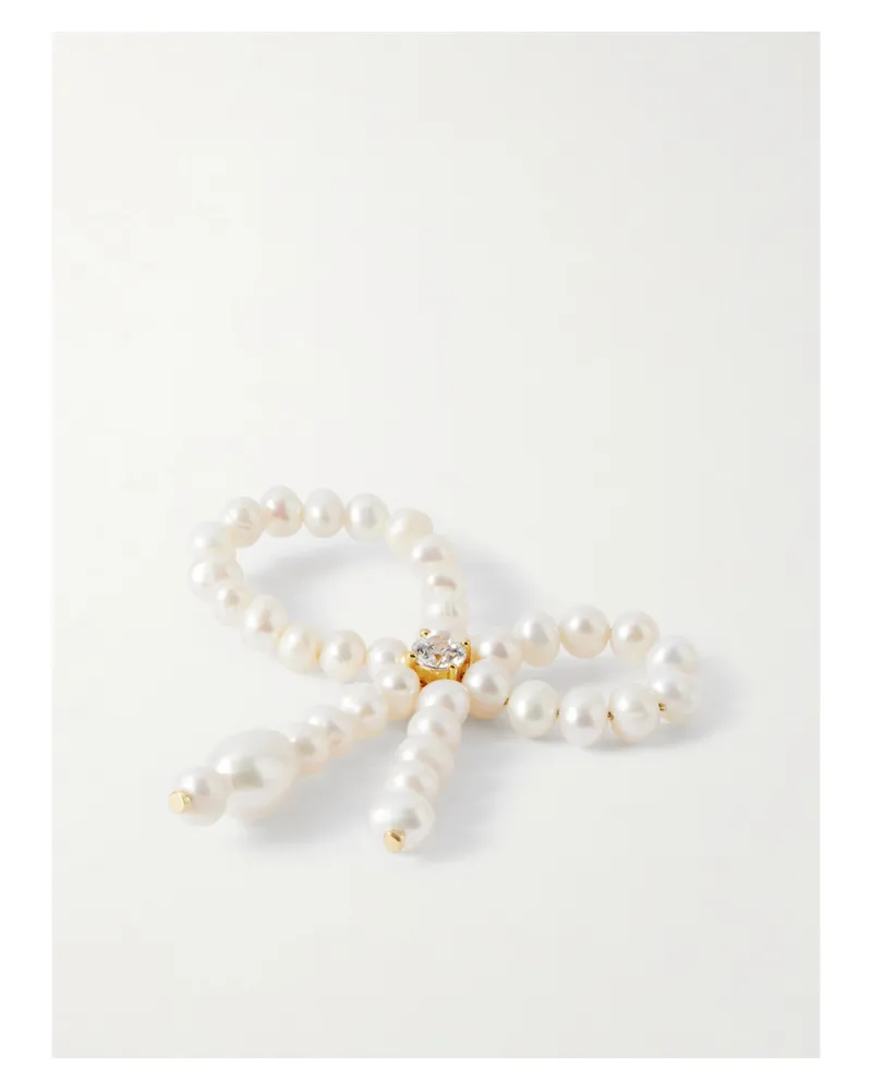 Completedworks Perlenring Mit Recyceltem Gold-vermeil Und Cubic Zirkonia Gold