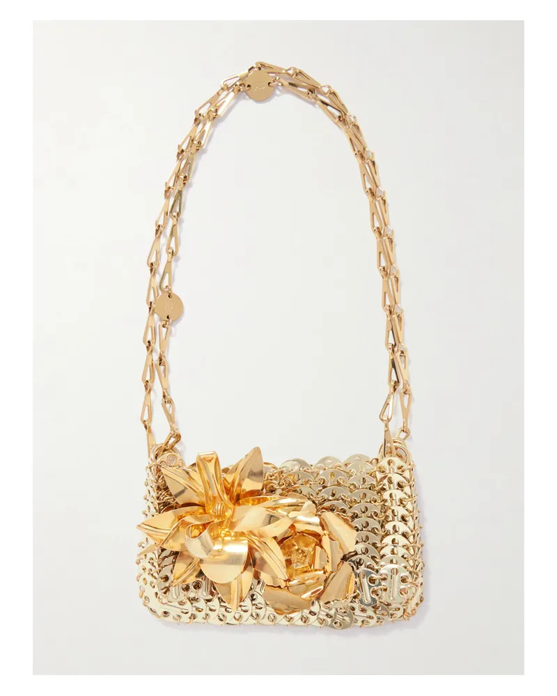 Paco Rabanne Embellished Chainmail Shoulder Bag - Gold Gold
