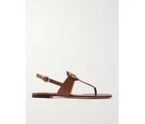 Vlogo Sandalen Aus Leder Mit Verzierung - Braun