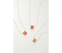 Roxanne Assoulin Initial This Vergoldete Kette mit Emaille Rot