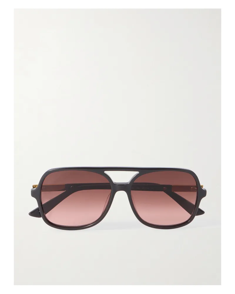 Chloé Judy Aviator-style Acetate And Gold-tone Sunglasses - Gray Gray