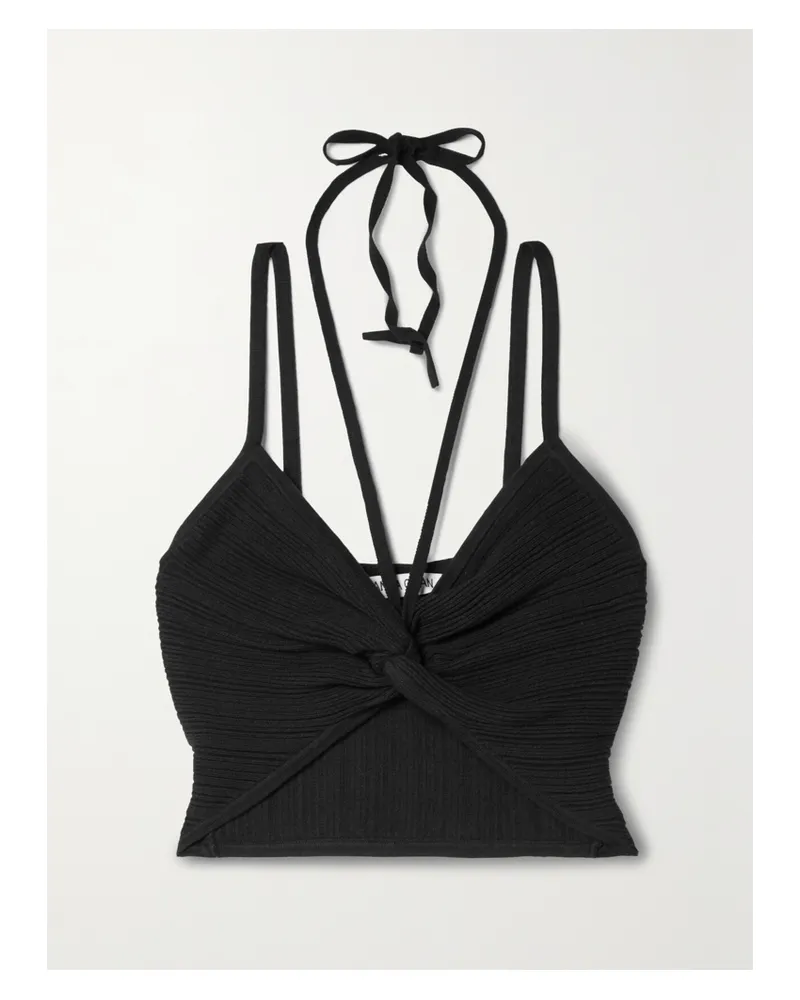 Anna Quan Tori Verkürztes Oberteil Aus Jersey Aus Einer Baumwollmischung - Schwarz Schwarz