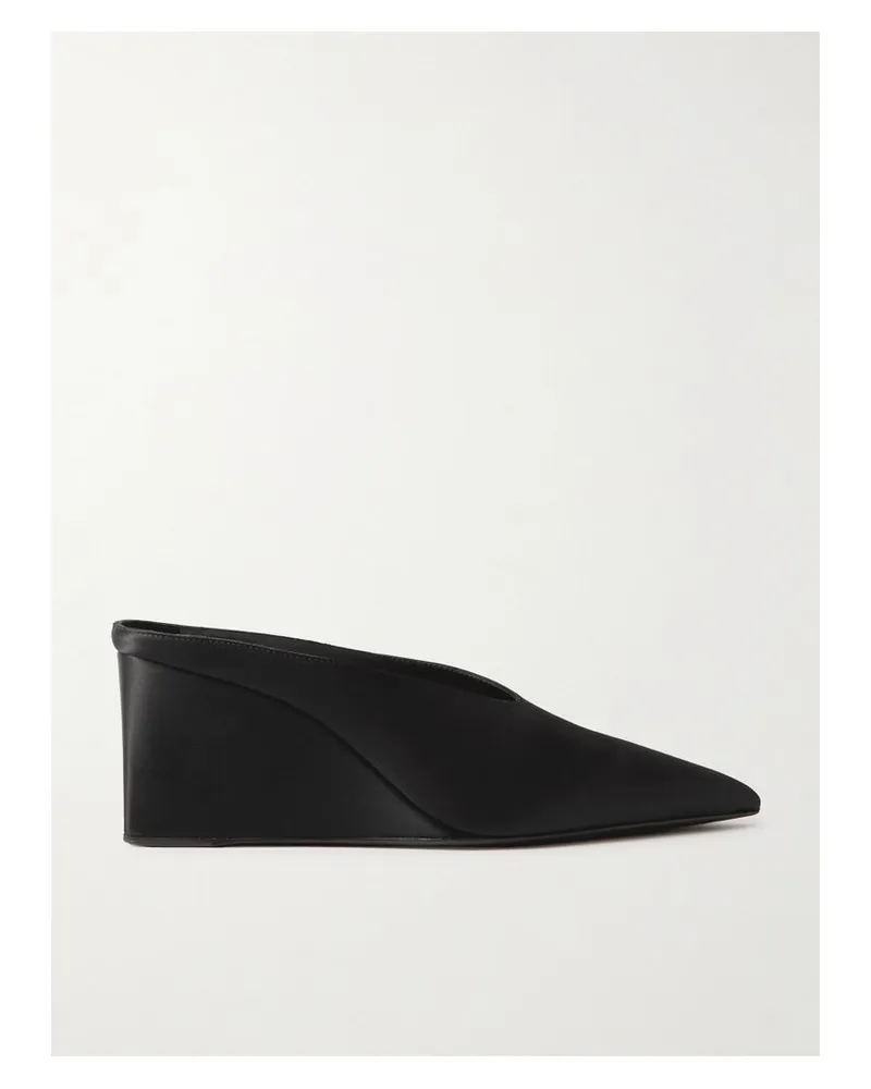 Alaïa Mules Aus Satin Mit Keilabsatz - Schwarz Schwarz