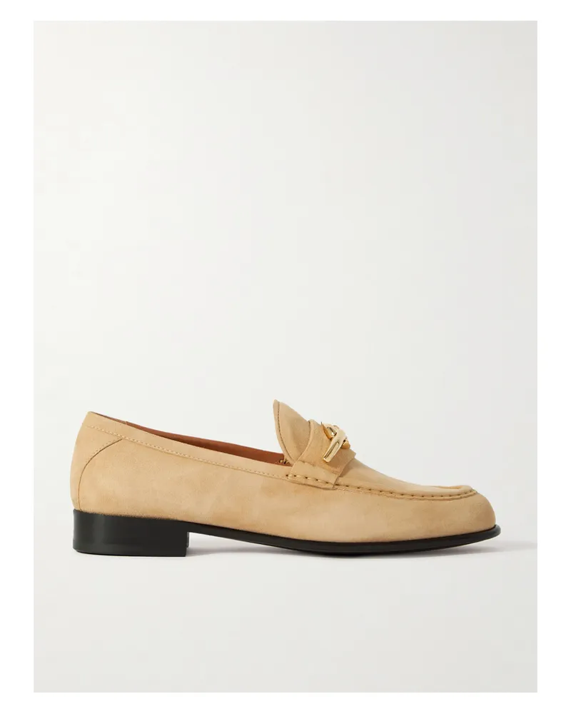 Valentino Garavani Vlogo Gate Loafers Aus Veloursleder Mit Verzierung - Neutral Neutral