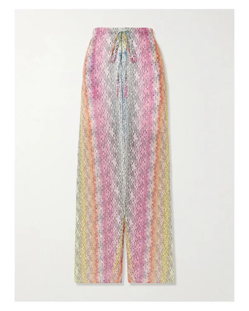 Missoni Mare Striped Cotton And Wide-blend Straight-leg Pants - Multi Multi