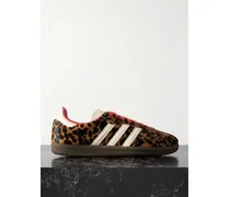 Samba Og Sneakers Aus Leder In Ponyhaaroptik Mit Leopardenprint Und Lederbesätzen - Animal-Print