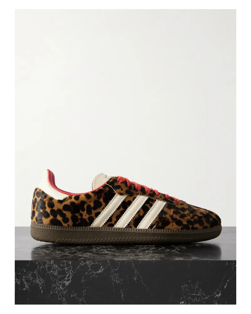 adidas Samba Og Sneakers Aus Leder In Ponyhaaroptik Mit Leopardenprint Und Lederbesätzen - Animal-Print Animal-print