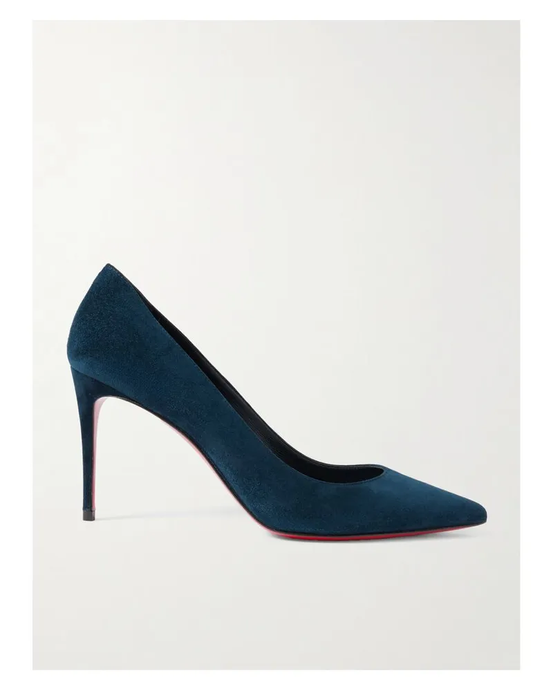 Christian Louboutin Kate 85 Pumps Mit Spitzer Kappe Aus Veloursleder - Blau Blau