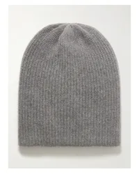 The Elder Statesman Watchman Beanie aus Kaschmir In Rippstrick Grau