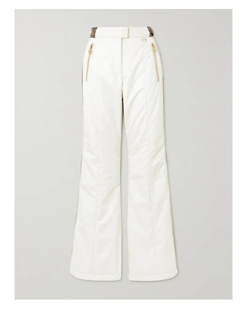 Balmain Skihose Mit Ausgestelltem Bein Und Canvas-besätzen Mit Jacquard-muster - Elfenbein Elfenbein