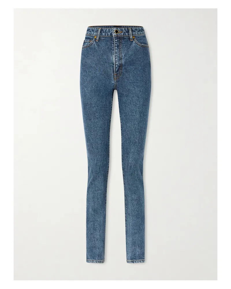 KHAITE Daria High-rise Slim-leg Jeans - Blue Blue