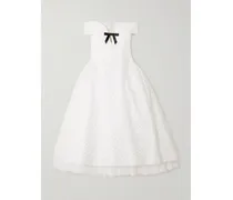 Schulterfreies Midikleid aus Tüll