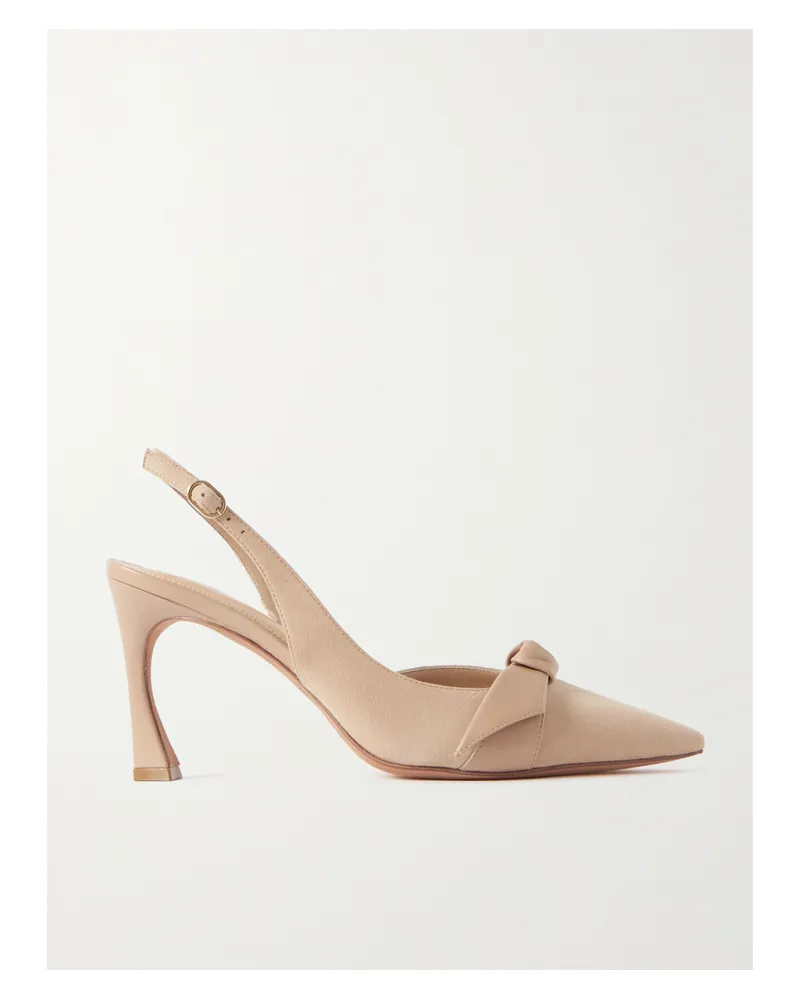 Alexandre Birman Clarita Slingback-pumps Aus Veloursleder Mit Knoten - Neutral Neutral