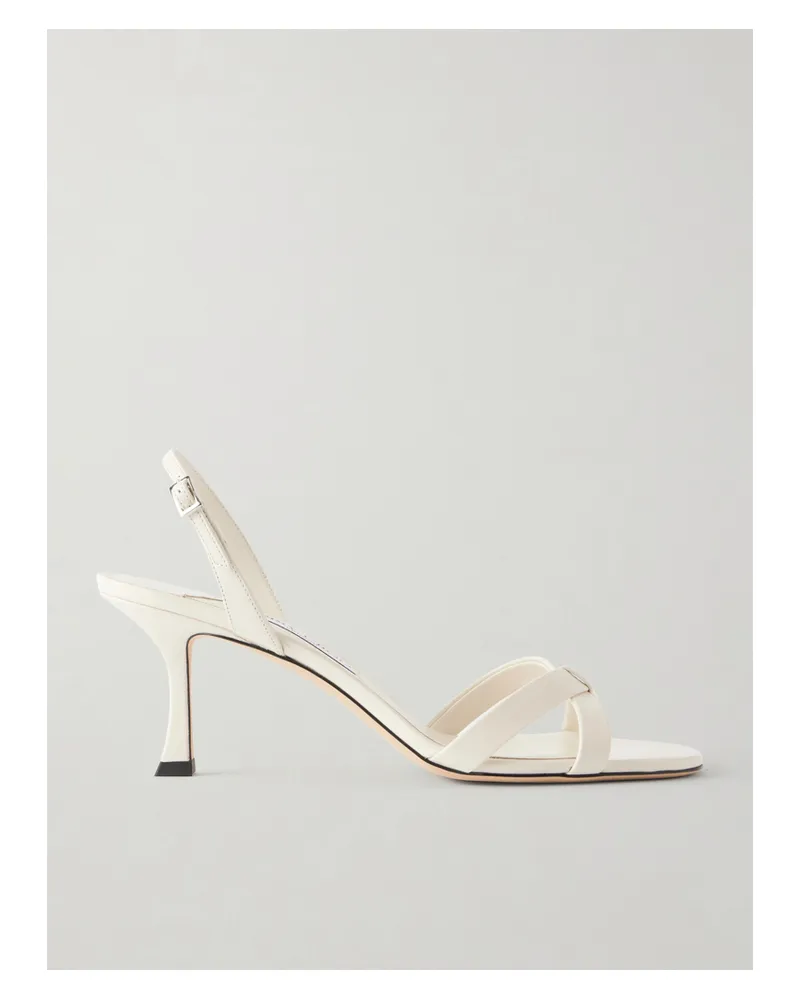 Jimmy Choo Elsy 70 Leather Slingback Sandals - Neutrals Neutrals