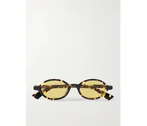 Sonnenbrille Mit Ovalem Rahmen Aus Azetat In Hornoptik