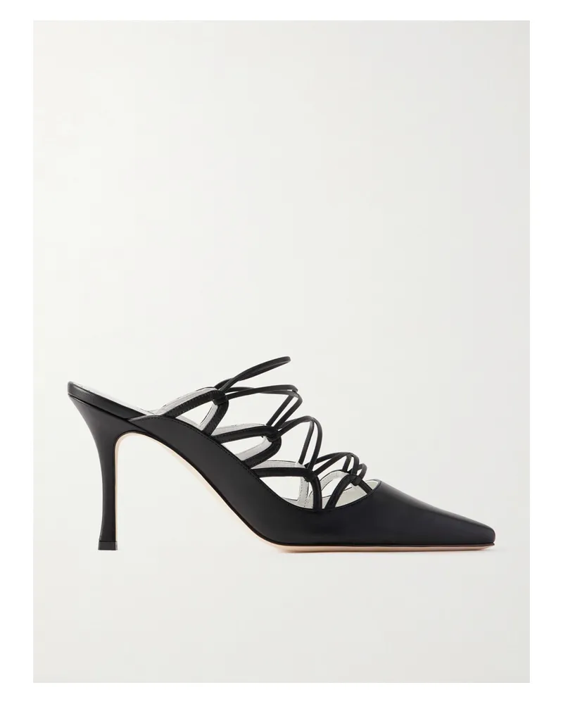 Manolo Blahnik Netas 90 Mules Aus Leder - Schwarz Schwarz